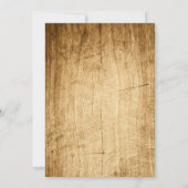 Landenbruiloft Sparen de Datum met lichten op hout Save The Date (Achterkant)