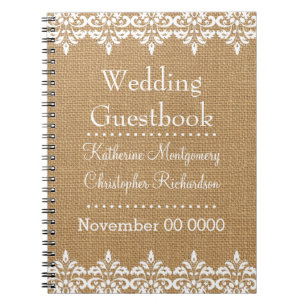 Landenburlap en witte dameswand notitieboek