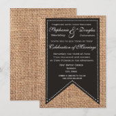 Landenburlap print bijtende bruiloft-uitnodigingen kaart (Voorkant / Achterkant)