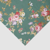 Landenchic forest green roze goureuze elegant flor tissuepapier (Detail)