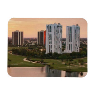 Landenclub bij zonsondergang, Aventura, Florida Magneet