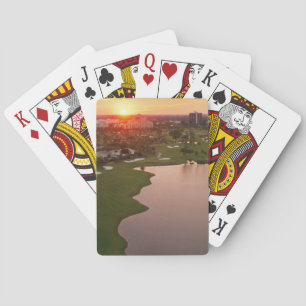 Landenclub bij zonsondergang, Aventura, Florida Speelkaarten