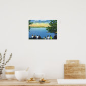 Landenclub-Uitzicht van het Sailboot Regatta op he Poster (Keuken)