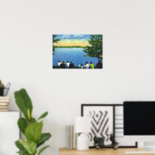 Landenclub-Uitzicht van het Sailboot Regatta op he Poster (Thuiskantoor)