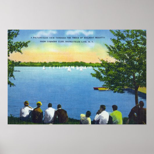 Landenclub-Uitzicht van het Sailboot Regatta op he Poster (Voorkant)