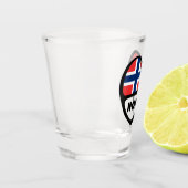 Landencode Noorwegen Vlaggenhart, NOR Shot Glas (Links)