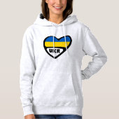 Landencode Oekraïne Vlaggenhart, UKR Hoodie (Voorkant)
