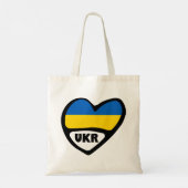Landencode Oekraïne Vlaggenhart, UKR Tote Bag (Achterkant)