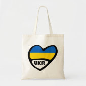 Landencode Oekraïne Vlaggenhart, UKR Tote Bag (Voorkant)