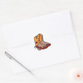 Landencowboy Boots Ronde Sticker (Envelop)