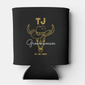 Landencowboy - speciaal Groomsmen - Monogram Blikjeskoeler (Achterkant)