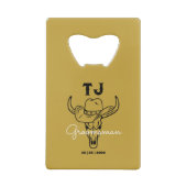 Landencowboy - speciaal Groomsmen - Monogram Creditkaart Flessenopener (Achterkant)
