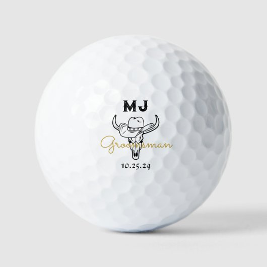 Landencowboy - speciaal Groomsmen - Monogram Golfballen (Voorkant)