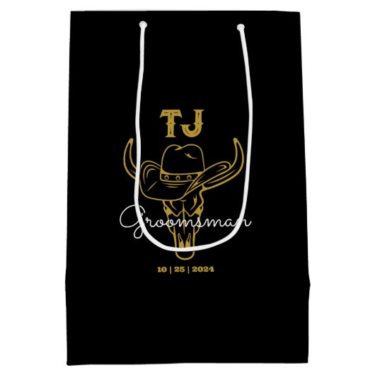 Landencowboy - speciaal Groomsmen - Monogram Medium Cadeauzakje (Achterkant)