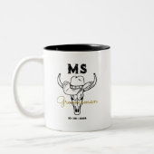 Landencowboy - speciaal Groomsmen - Monogram Tweekleurige Koffiemok (Links)