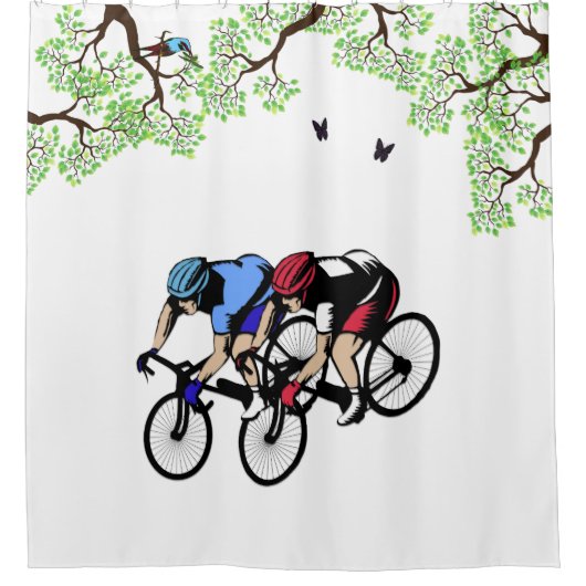 Landenfietsen Douchegordijn (Voorkant)