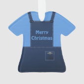 Landenfolk Cute Blue overalls aangepast Ornament (achterkant)