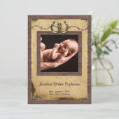 Landenfoto-Baby Hoefijzer Aankondiging (Staand voorkant)