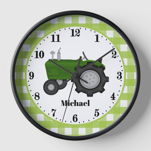 Landengroene tractor naam jongens kamerdecor (Voorkant)