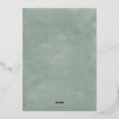 Landengroene Waterverf Leidingen en Bergbruiloft Folie Uitnodiging (Achterkant)