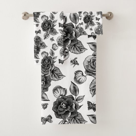 Landenhanddoekset voor zwart Roos Bad Handdoek (Insitu)