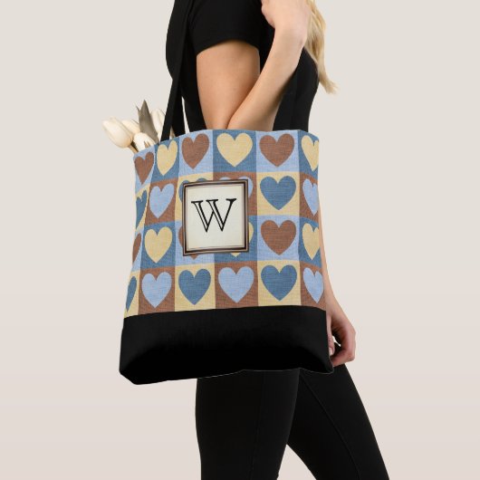 Landenhart met monogram tote bag (Dichtbij)