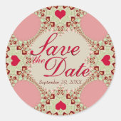 Landenhartkant Opslaan datum Ronde Sticker (Voorkant)