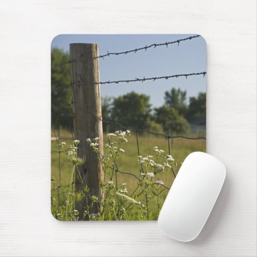 Landenhek en wilde bloemen muismat (Met muis)