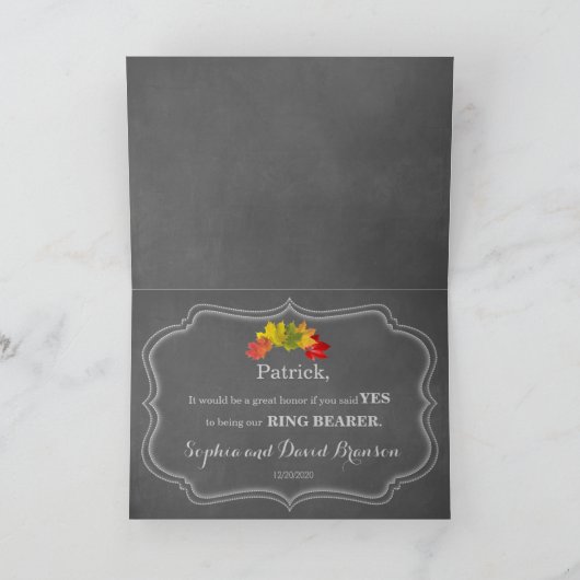 LandenHerfst Chalk... zal jij onze RING BEARER zij (Binnen)