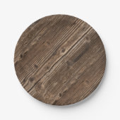 Landenhouten patroon papieren bordje (Voorkant)