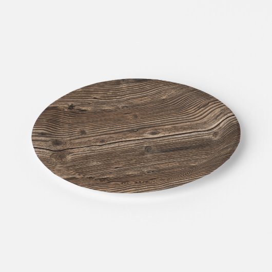 Landenhouten patroon papieren bordje (Gekanteld)