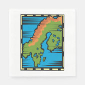 Landenkaart Napkins Servet (Voorkant)