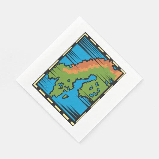 Landenkaart Napkins Servet (Hoek)