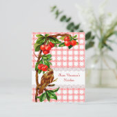 Landenkaart voor  vogels en kersen briefkaart (Staand voorkant)