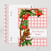 Landenkaart voor  vogels en kersen briefkaart (Voorkant / Achterkant)