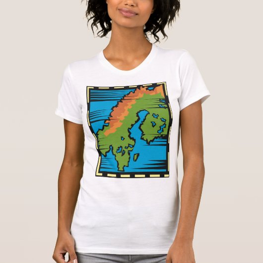 Landenkaart Womens T-Shirt (Voorkant)