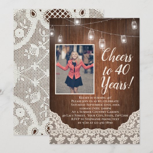  landenkaas tot 40-jarige foto kaart (Voorkant / Achterkant)