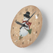 Landenkast Snowman Ronde Klok (Hoek)