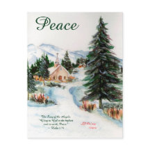 Landenkerk in de Wintergebergte in de Waterverf