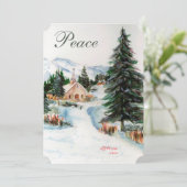 Landenkerk in de Wintergebergte in de Waterverf Kaart (Staand voorkant)