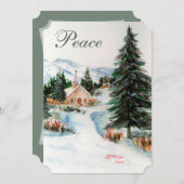 Landenkerk in de Wintergebergte in de Waterverf Kaart (Voorkant / Achterkant)