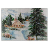 Landenkerk in de Wintergebergte in de Waterverf Snijplank (Voorkant)