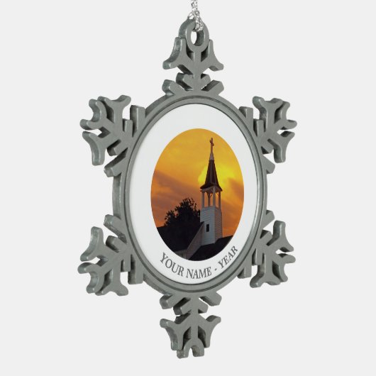 Landenkerk Tin Sneeuwvlok Ornament (Links)