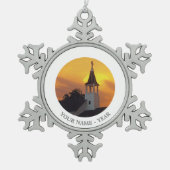 Landenkerk Tin Sneeuwvlok Ornament (Voorkant)