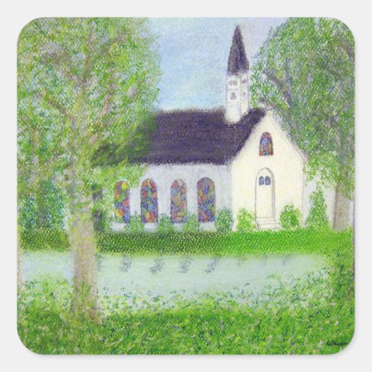 Landenkerk Vierkante Sticker (Voorkant)