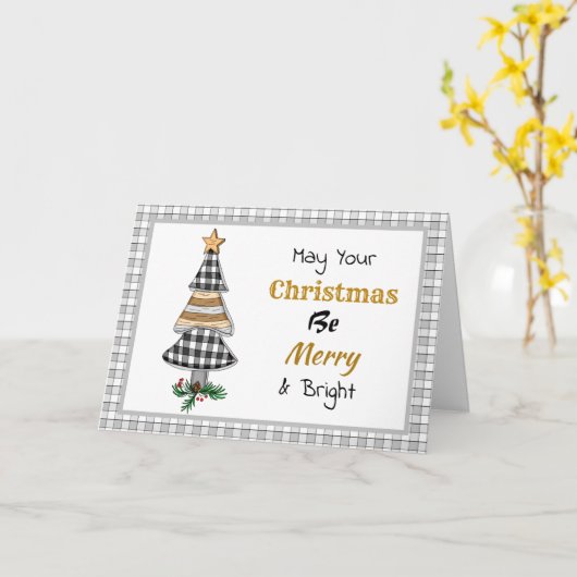 Landenkerstboom | Merry en Bright Kaart (Gele Bloem)