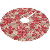 Landenkerstrood bruin roestachtig bloempatroon kerstboom rok (Gekanteld)