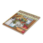 Landenkeukenvenster, rooster tegeltje (Zijkant)