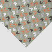 Landenkippen en -roesters op groen tissuepapier (Detail)