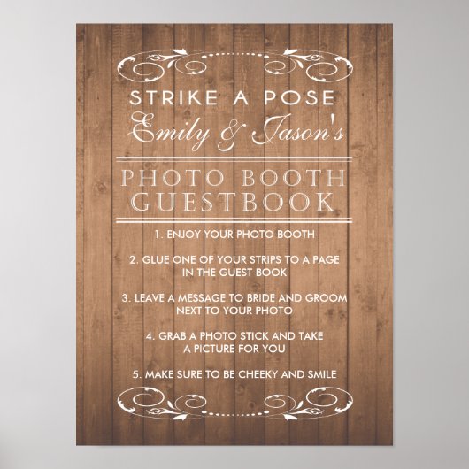 Landenknoppen voor het huwelijk Foto Booth Guest B Poster (Voorkant)